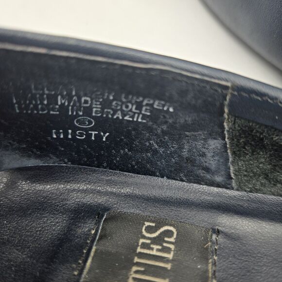 VINTAGE Westies Misty Navy Blue Leather Loafers Flats 6M Made in Brazil Horsebit - Picture 7 of 11